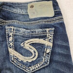 Silver Tuesday Low Capri Jeans Womens Size W26 Cotton Blend Thick‎ Stitch